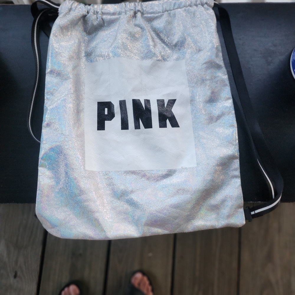 Victoria's Secret Silver Drawstring Backpack